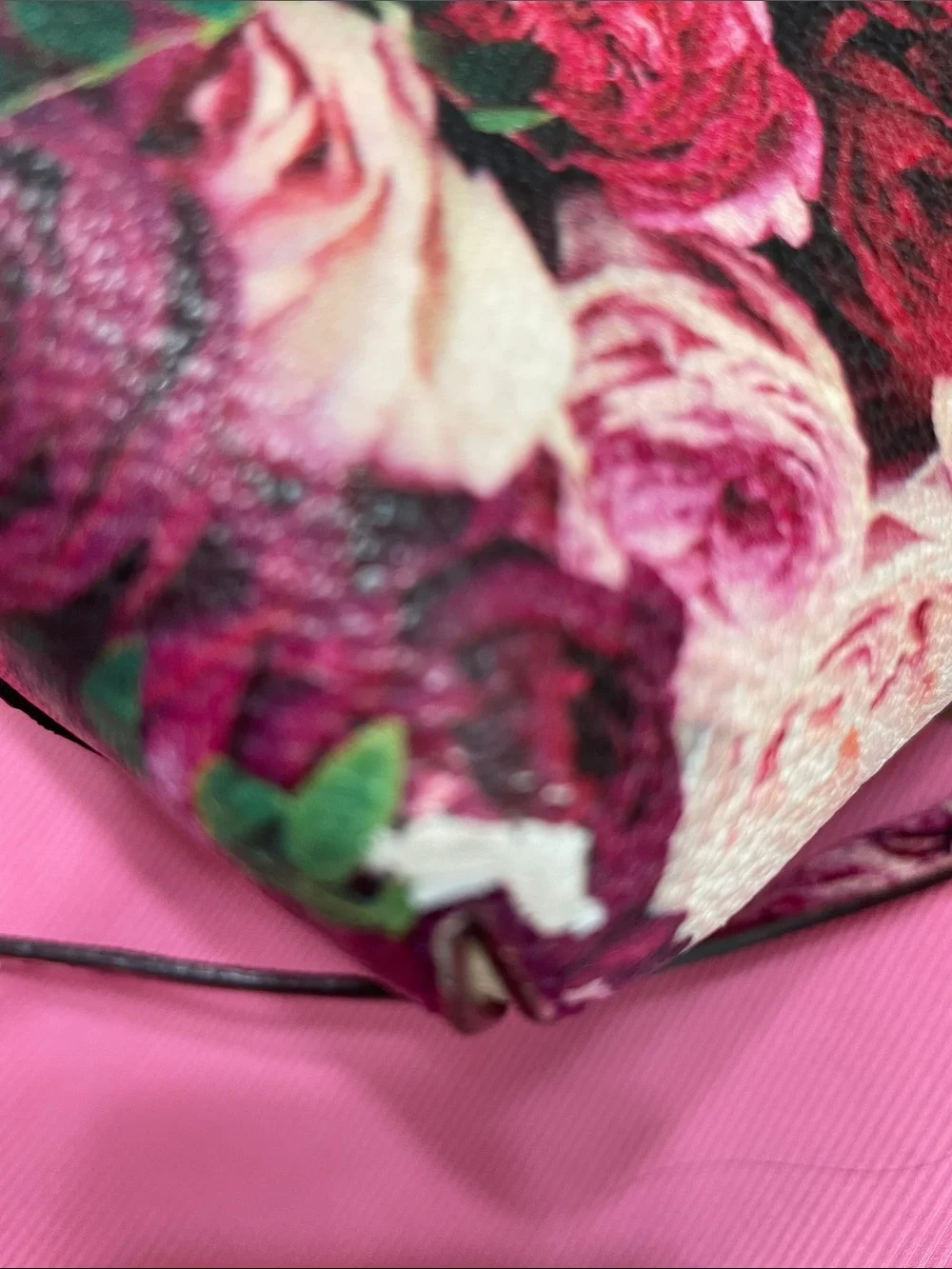 kate spade Floral Rose Print Satchel in Pink and Green